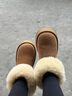 卡米高8cm內增高雪地靴女鞋2025年冬季新款桑坡厚底加絨加厚東北大棉鞋 栗色內增高8CM 35 曬單實(shí)拍圖