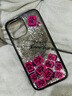 巴蒂尼 好運流沙發(fā)財文字適用蘋(píng)果16promax手機殼iPhone15新款14保護套13Pro超仙女款12全包防摔 流動(dòng)玫紅麻將發(fā)-透黑流沙 iPhone 14 曬單實(shí)拍圖