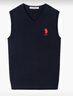 U.S. POLO ASSN.背心男秋季保暖針織V領(lǐng)無(wú)袖背心馬甲男純棉內搭上衣 曬單實(shí)拍圖