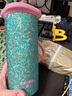 物生物純鈦保溫杯男女士高顏值咖啡杯吸管水杯便攜杯子生日送禮物鈦水杯 孔雀綠【精美禮盒】520ml 曬單實(shí)拍圖