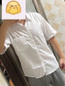 妙奕嘉短袖襯衫男夏季外套白色襯衫男士襯衣休閑七分袖半袖衣服男裝薄款 港風(fēng)白色短袖寬松襯衫L 曬單實(shí)拍圖