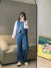自巧小個(gè)子新復古回潮牛仔套裝女2024秋季新款馬甲背心牛仔褲兩件套 牛仔藍馬甲 S (3碼) 曬單實(shí)拍圖