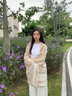 恒源祥圍巾女秋冬季2025新款歐美輕奢羊絨披肩外搭保暖黑白圍脖 卡其色 曬單實(shí)拍圖