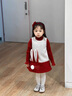 G.DUCKKIDS小黃鴨拜年服女童連衣裙冬季兒童過(guò)年喜慶裙子女寶寶冬裝新年衣服 毛衣裙子套裝 90 建議1~2歲【 80-90cm】cm 曬單實(shí)拍圖