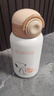 史努比（SNOOPY）兒童保溫杯帶吸管直飲男女小學生316不銹鋼喝水杯子雙蓋壺500ml咖 曬單實拍圖