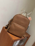 CADUNI KAISER牛皮雙肩包女新款初中高中大學(xué)生書(shū)包大容量多功能背包輕便旅行包 棕色 減重減負高顏值通勤出差運動(dòng) 曬單實(shí)拍圖