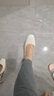 卓詩(shī)尼氣質(zhì)小眾方頭中跟粗跟搭扣后空涼鞋夏季百搭女涼鞋 米白色 37 曬單實(shí)拍圖