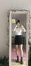 羅蒙（ROMON）毛半身裙女2023秋冬新款防走光短裙復古高腰格子A字包臀裙子女 黑色 L 曬單實(shí)拍圖