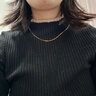 中國黃金足金999黃金項鏈蛇骨鏈女士素鏈鎖骨鏈送女友老婆生日禮物 約7.5g 曬單實(shí)拍圖