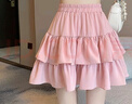 蛋糕裙短款白色短裙女夏季新款芭蕾風(fēng)小個(gè)子半身裙公主蓬蓬裙褲裙 粉色 均碼 曬單實(shí)拍圖