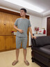 允織莫代爾睡衣男士夏季短袖男款短褲夏天冰絲涼感薄款休閑家居服套裝 2204-淡藍(lán) XL (175) ：建議140-160斤穿著 曬單實(shí)拍圖