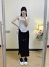 NINE WEST品牌厚底小白鞋女2025新款真皮松糕女鞋增高百搭運動休閑鞋 黑白 34 曬單實拍圖