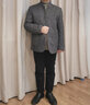 皮爾卡丹（pierre cardin）羊毛呢外套男秋冬季中年商務(wù)立領(lǐng)夾克男休閑潮流羊毛絨外套爸爸裝 深灰 XL (140-160斤) 曬單實拍圖
