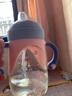 安兒欣嬰幼兒水杯學飲杯兒童防漏水杯寶寶ppsu吸管杯喝水訓練防摔鴨嘴杯 鴨嘴杯240ml紫色帶柄無背帶 曬單實拍圖