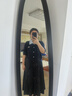 尚都比拉氣質(zhì)通勤半身裙女秋冬時尚高腰百褶裙中長款A(yù)字裙子 深灰色 XL  曬單實拍圖
