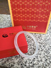 中國(guó)黃金（CHINA GOLD）天青凍玉髓手鐲年輕款女叮當(dāng)鐲子玉鐲七夕情人節(jié)禮物送女友老婆 6mm天青凍手鐲-58圈口【玫瑰禮盒】 曬單實(shí)拍圖