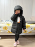 保姆鵝 兒童羽絨服男童女童連帽中長款加厚防風(fēng)保暖童裝羽絨外套 炭黑 110 曬單實拍圖