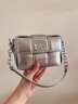 LGLOIV高級感輕奢銀色包包女新款韓版編織掛件斜挎包手提小方包奢侈品 銀色 曬單實(shí)拍圖