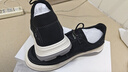 百麗透氣休閑布鞋男2025新款夏抽帶潮搭舒適爸爸鞋A1903BM5 黑色 42 曬單實(shí)拍圖