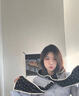 目丸韓版笑臉圍巾帽子一體百搭圍脖女冬季2025新款斗篷披肩外搭高級感 笑臉-黑色 曬單實拍圖