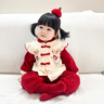 優(yōu)奇女童套裝冬裝洋氣兒童唐裝加絨寶寶周歲禮服漢服過(guò)年拜年服兩件套 杏色 80 曬單實(shí)拍圖