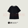 Q21蒲公英兒童排汗速干T恤男女童親子短袖春夏季新款運(yùn)動(dòng)薄款上衣 曜石黑 175 【男】 曬單實(shí)拍圖