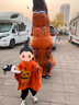 G.DUCKKIDS童裝萬(wàn)圣節服裝兒童cosplay男女童秋冬季加絨加厚南瓜服卡通上衣 桔色單件 S（建議90-100碼） 曬單實(shí)拍圖