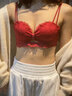 多情貓（DUOQINGMAO）紅色內衣少女新娘結婚專(zhuān)用本命年馬年聚攏防下垂收副乳文胸罩套裝 6699-紅色單件【調整聚攏2cm】 S （32AB/90斤以?xún)龋?曬單實(shí)拍圖