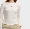 FILA 斐樂(lè )官方女子針織長(cháng)袖衫2025冬新款時(shí)尚經(jīng)典休閑修身亨利衫 云菇白-WT M 165/84A/M 曬單實(shí)拍圖