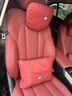 寶馬5系頭枕3系x3x1x5三系x2五系325li/ix3/320/i3汽車(chē)頭頸枕靠枕 波爾多紅【頭枕+腰靠墊】?jì)商?曬單實(shí)拍圖