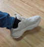 特步休閑鞋洄游男款新款厚底增高戶(hù)外運動(dòng)鞋時(shí)尚耐磨情侶老爹鞋女百搭 茶白色（男款） 45 曬單實(shí)拍圖