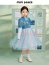 MiniPeace太平鳥(niǎo)童裝秋新女童連衣裙F2FAE3E13 牛仔藍(lán)色 140cm 曬單實(shí)拍圖