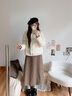 森馬（Semir）羽絨服女冬季輕薄90絨子花苞假兩件2025新款疊穿寬松撞色上衣 白色調（白鴨絨）00311 S 曬單實(shí)拍圖