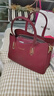 北狐女包輕奢品牌真皮大氣奢華高貴大容量女包時(shí)尚公文包大包頭層牛皮 酒紅色升級款頭層牛皮小號 曬單實(shí)拍圖