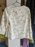 金三塔桑蠶絲絲綿棉襖女新中式圓領(lǐng)刺繡長(cháng)袖保暖上衣家居服 米翠雅園 L 曬單實(shí)拍圖