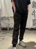鴻星爾克（ERKE）運動褲男紅星戶外休閑衛(wèi)褲潮流百搭針織褲時尚韓版長褲束腳褲男 黑色 M (體重105-120斤) 曬單實拍圖