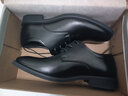 蜻蜓牌皮鞋男士鏤空透氣正裝皮鞋真皮休閑系帶軟底軟面商務(wù)正裝牛皮鞋 黑色-四季 39 曬單實(shí)拍圖