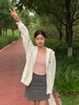 查爾斯桃心【王楚然同款】開衫連帽衛(wèi)衣男女純色簡約上衣休閑外套 淺卡其 S 曬單實拍圖
