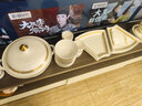 景湫景德鎮(zhèn)歐式骨瓷餐具整套餐廳圓桌會(huì)所碗碟套裝家用送禮浮雕釉下彩 釉下彩·盛世金典扇形·皮箱 70頭 曬單實(shí)拍圖