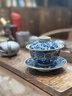 陶福德手繪青花柴窯三才蓋碗茶杯老陶泥萬花景德鎮(zhèn)中國風陶瓷茶具單個 手繪青花柴窯-萬花蓋碗 曬單實拍圖