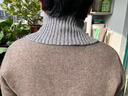 暢印秋冬毛線(xiàn)脖套女護頸椎圍脖加厚保暖針織圍巾三角巾時(shí)尚套頭假領(lǐng)子 黑色  60cm以下 曬單實(shí)拍圖