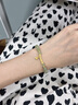 中國黃金（CHINA GOLD）竹節(jié)黃金手鏈女足金和田玉手串七夕情人節(jié)禮物送女友老婆生日實用 京速達-足金竹節(jié)夾圓珠手串-和田玉 曬單實拍圖