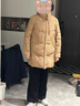 羅蒙（ROMON）中年媽媽冬裝羽絨服中長(zhǎng)款時(shí)尚保暖上衣服洋氣中老年人白鴨絨外套 駝色 L 【105斤收藏加鈎優(yōu)先發(fā)貨】 曬單實(shí)拍圖