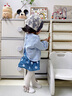 幼歌（YOUGE）嬰幼兒早春新款假兩件俏皮上衣高級(jí)復(fù)古時(shí)髦圓點(diǎn)連衣裙 藍(lán)色 80 cm 曬單實(shí)拍圖