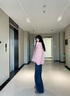 鴨鴨（YAYA）羽絨服女2025年冬季新款羊羔絨連帽時尚寬松加厚保暖百搭外套YX 粉色 M (170) 曬單實拍圖