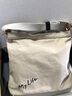 BOY CLN品牌 帆布包女 新款百搭簡(jiǎn)約大容量單肩斜挎包 休閑文藝森女小眾托特包 A4平板隨身跨包 米白偏灰 曬單實(shí)拍圖