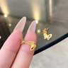 中國黃金（CHINA GOLD）黃金蝴蝶耳釘女士時(shí)尚高級感純足金耳飾七夕生日禮物送女友老婆 京速達(dá)*蝴蝶耳釘【一對】約1.7g 曬單實(shí)拍圖