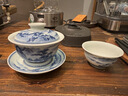 三勤堂景德鎮(zhèn)陶瓷手繪青花瓷泡茶器山水三才蓋碗不燙手茶杯單個 曬單實拍圖