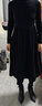 茵曼（INMAN）壓褶連衣裙春秋女新品美拉德立領(lǐng)燈籠袖中長(cháng)款裙 黑色 S 曬單實(shí)拍圖