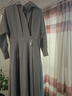 SHIROMA春秋長(cháng)袖襯衫連衣裙女氣質(zhì)收腰顯瘦感別致長(cháng)裙子 灰色 L 曬單實(shí)拍圖